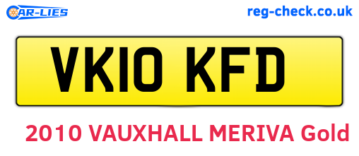 VK10KFD are the vehicle registration plates.