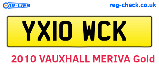 YX10WCK are the vehicle registration plates.