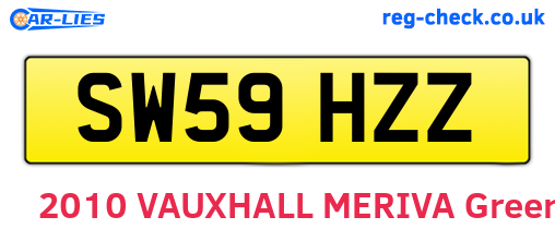 SW59HZZ are the vehicle registration plates.