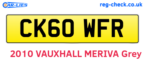 CK60WFR are the vehicle registration plates.