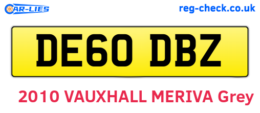 DE60DBZ are the vehicle registration plates.