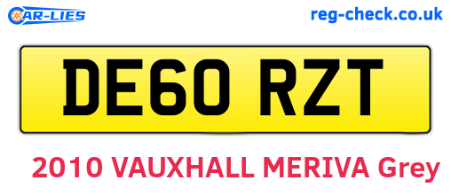 DE60RZT are the vehicle registration plates.