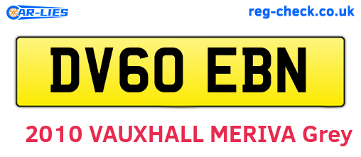 DV60EBN are the vehicle registration plates.