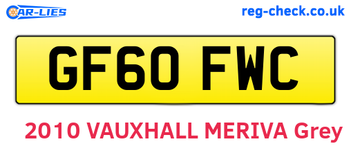 GF60FWC are the vehicle registration plates.