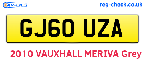 GJ60UZA are the vehicle registration plates.