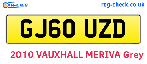 GJ60UZD are the vehicle registration plates.