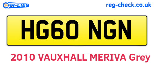HG60NGN are the vehicle registration plates.