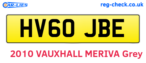 HV60JBE are the vehicle registration plates.