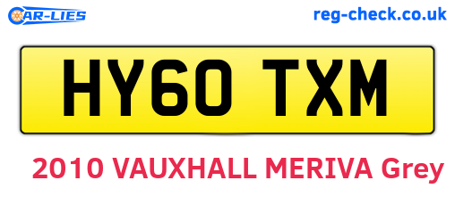 HY60TXM are the vehicle registration plates.