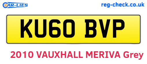 KU60BVP are the vehicle registration plates.