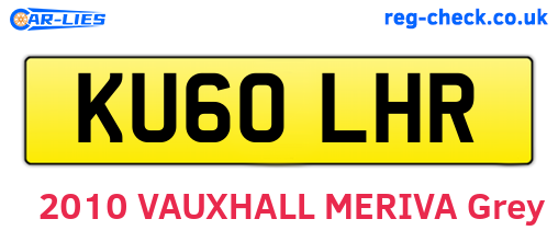 KU60LHR are the vehicle registration plates.