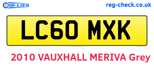 LC60MXK are the vehicle registration plates.