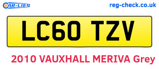 LC60TZV are the vehicle registration plates.
