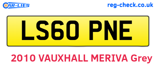 LS60PNE are the vehicle registration plates.