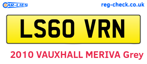 LS60VRN are the vehicle registration plates.