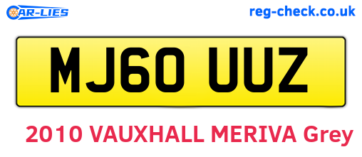 MJ60UUZ are the vehicle registration plates.