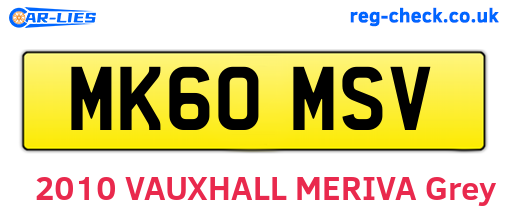 MK60MSV are the vehicle registration plates.