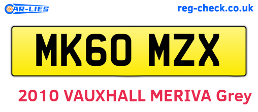 MK60MZX are the vehicle registration plates.