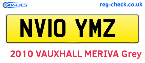 NV10YMZ are the vehicle registration plates.