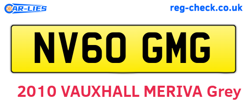NV60GMG are the vehicle registration plates.