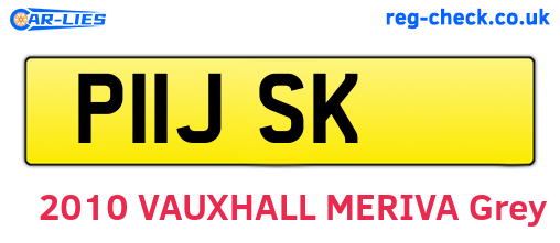 P11JSK are the vehicle registration plates.