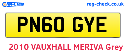 PN60GYE are the vehicle registration plates.