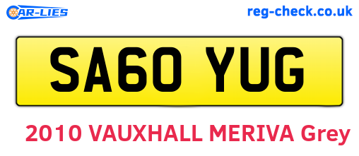 SA60YUG are the vehicle registration plates.