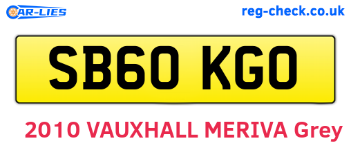 SB60KGO are the vehicle registration plates.