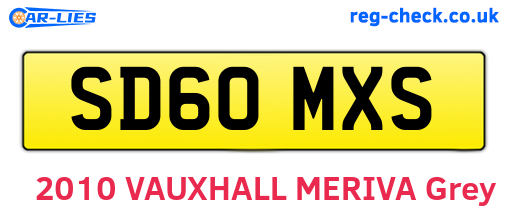 SD60MXS are the vehicle registration plates.