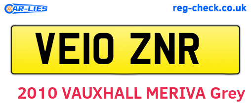 VE10ZNR are the vehicle registration plates.