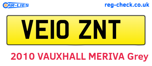VE10ZNT are the vehicle registration plates.
