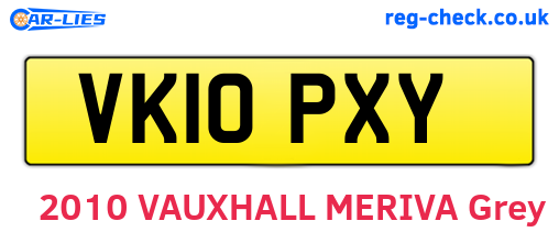 VK10PXY are the vehicle registration plates.