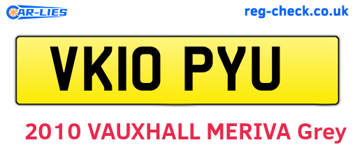 VK10PYU are the vehicle registration plates.