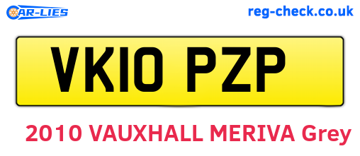VK10PZP are the vehicle registration plates.