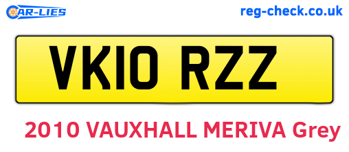 VK10RZZ are the vehicle registration plates.
