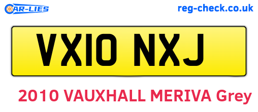 VX10NXJ are the vehicle registration plates.