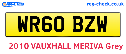 WR60BZW are the vehicle registration plates.