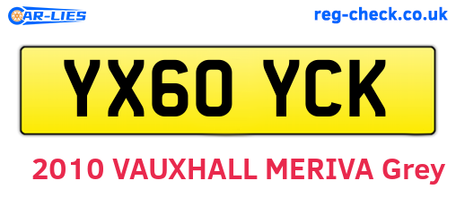 YX60YCK are the vehicle registration plates.