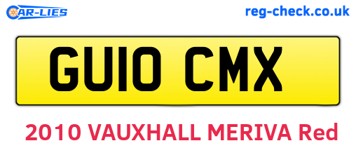 GU10CMX are the vehicle registration plates.