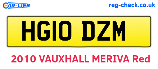 HG10DZM are the vehicle registration plates.