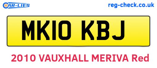 MK10KBJ are the vehicle registration plates.