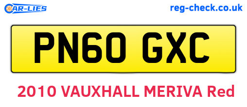 PN60GXC are the vehicle registration plates.