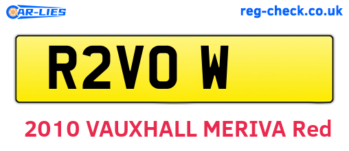 R2VOW are the vehicle registration plates.