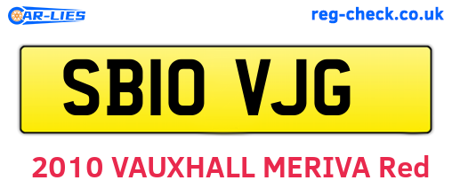 SB10VJG are the vehicle registration plates.
