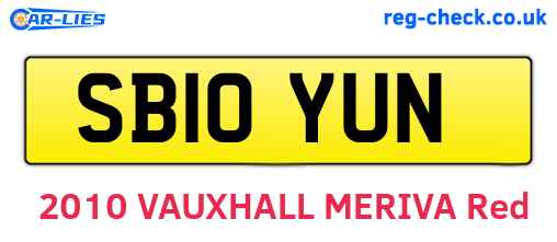 SB10YUN are the vehicle registration plates.