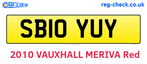 SB10YUY are the vehicle registration plates.