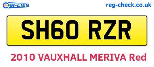 SH60RZR are the vehicle registration plates.