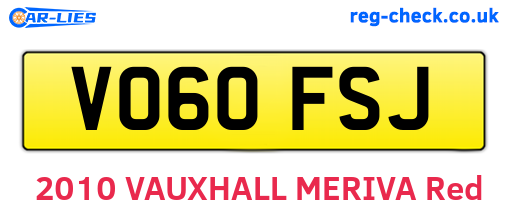VO60FSJ are the vehicle registration plates.