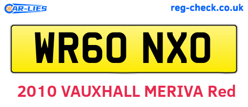 WR60NXO are the vehicle registration plates.