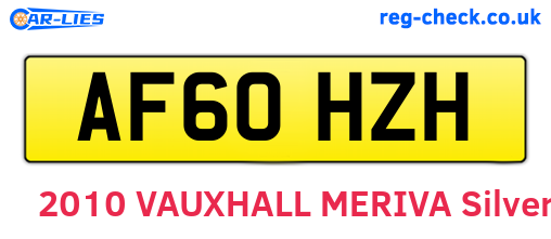 AF60HZH are the vehicle registration plates.